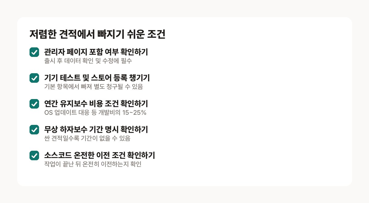 싼 견적에서 빠지기 쉬운 조건들